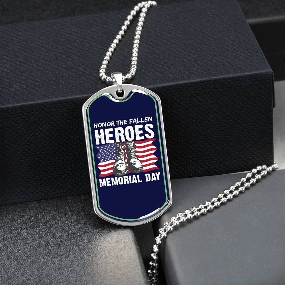 Honor The Fallen Heroes, Memorial Day, American Flag Military May 25Th Gift, Military Daughter Freedom Memorial Day, July 4Th - Army Tag Necklace, Dog Tag Necklace