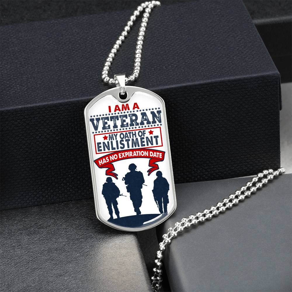 I Am A Veteran - Luxury Dog Tag Gift For Veteran Dad Christmas Gift, Daddy Necklace Daddy Dog Tag Daddy Necklace - Army Tag Necklace, Dog Tag Necklace
