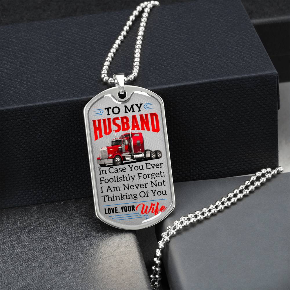 Gift For Trucker - Premium Dog Tag - Army Tag Necklace, Dog Tag Necklace