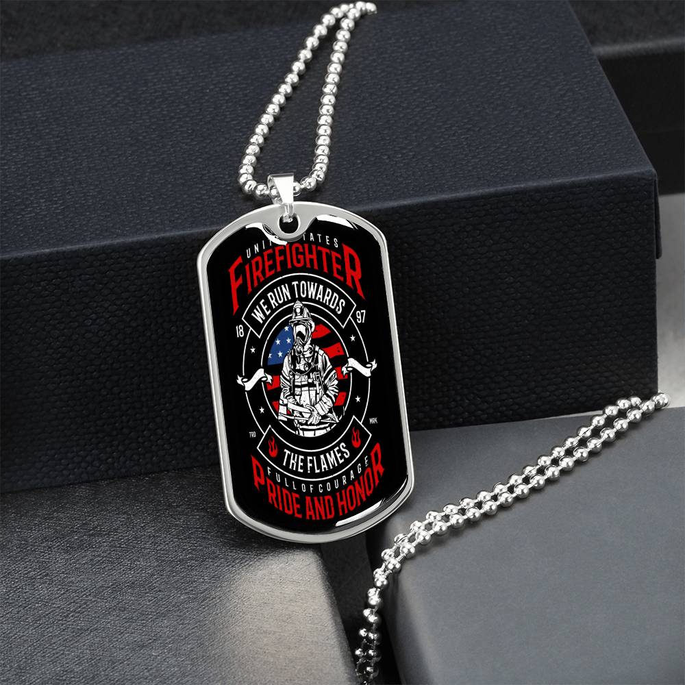 Firefighter Chain - Army Tag Necklace, Dog Tag Necklace