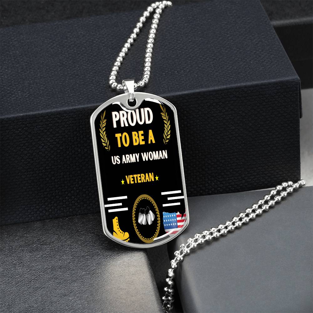 Us Army Woman Veteran - Army Tag Necklace, Dog Tag Necklace