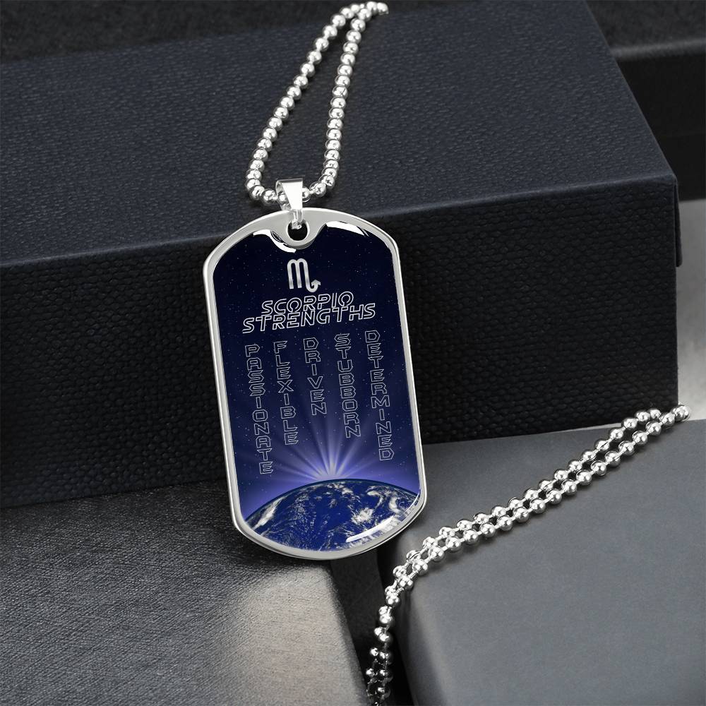 Scorpio Personalized Dog Tag Necklace - Army Tag Necklace, Dog Tag Necklace