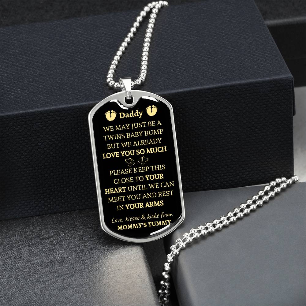 Daddy-We Already Love You So Much-Dad-To-Be Necklace - Army Tag Necklace, Dog Tag Necklace