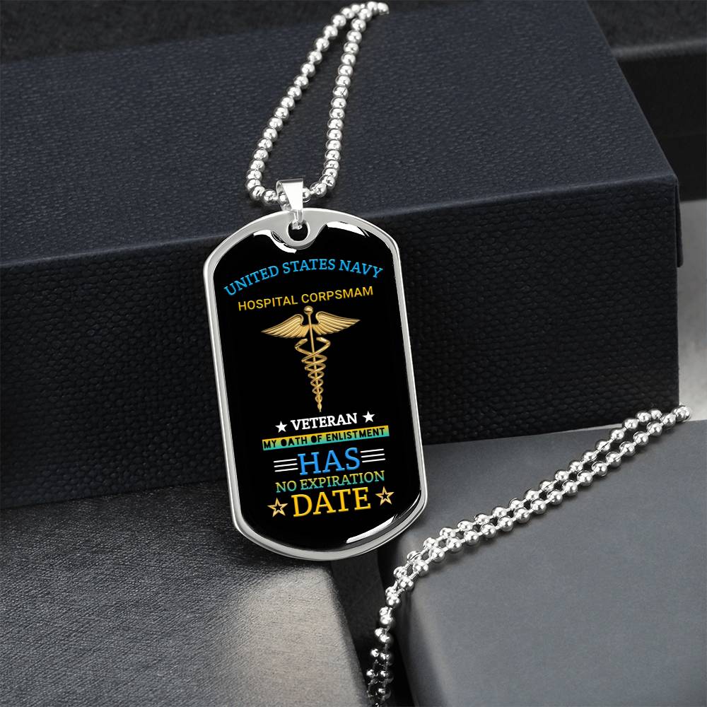 Awesome Dog Tag For Navy Hospital Corpsman Veterans - Army Tag Necklace, Dog Tag Necklace