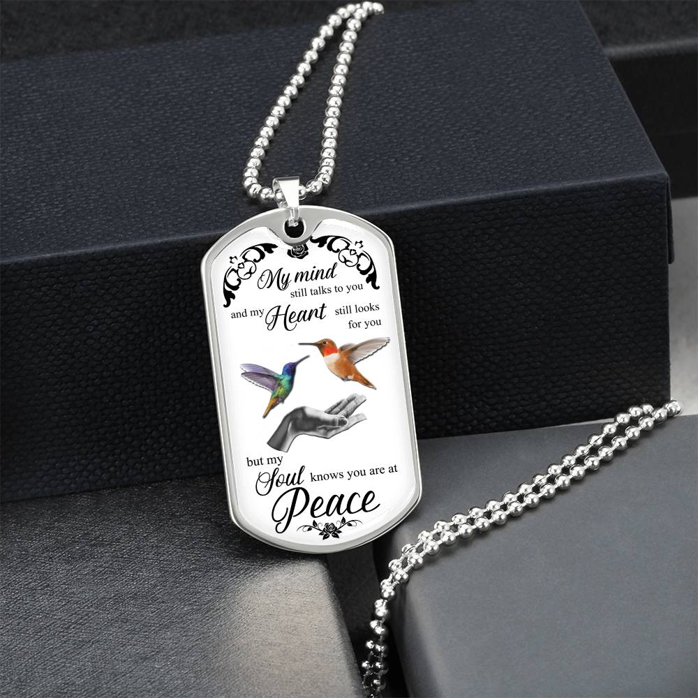 Tiny Hummingbird Necklace • Layering Necklace • Gift For Her - Army Tag Necklace, Dog Tag Necklace
