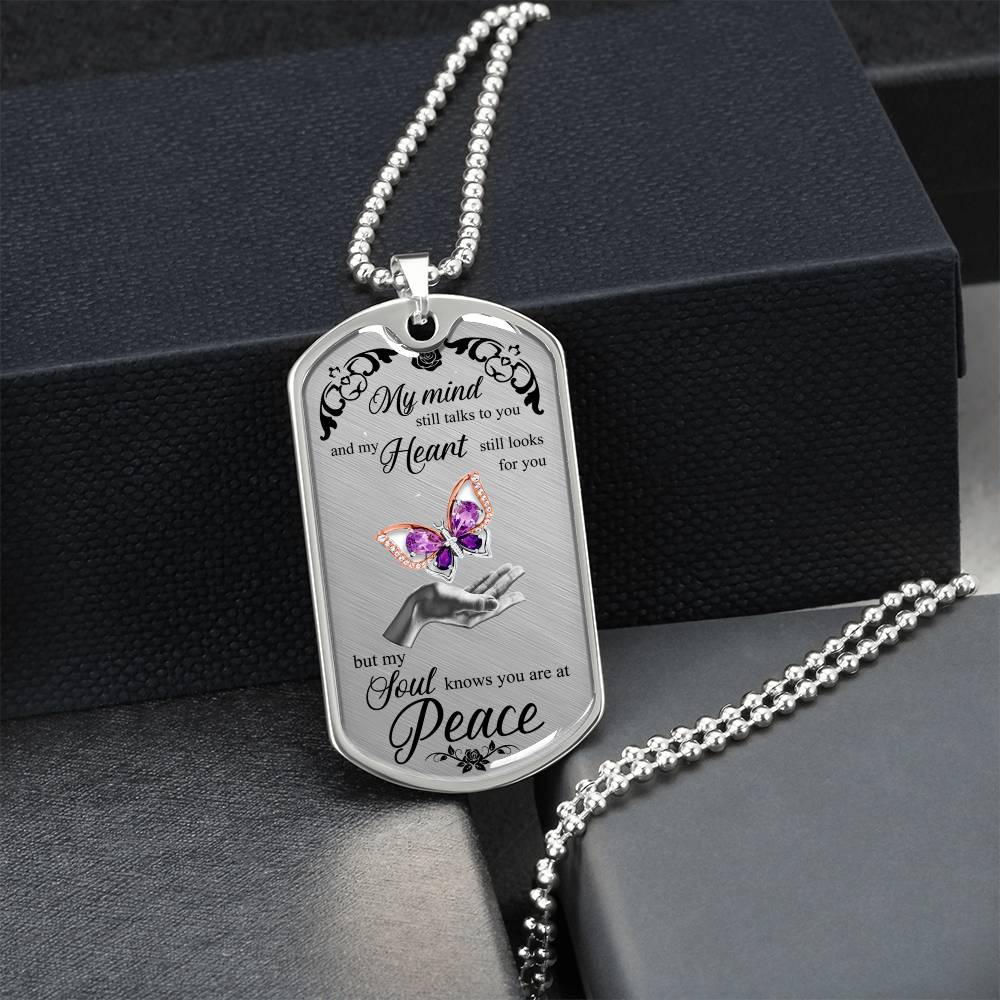 Memorial Necklace - Gifts For Men, Women - In Memory Of Mom, Dad - In Memory Of Husband, Wife - Memorial Gift - Army Tag Necklace, Dog Tag Necklace