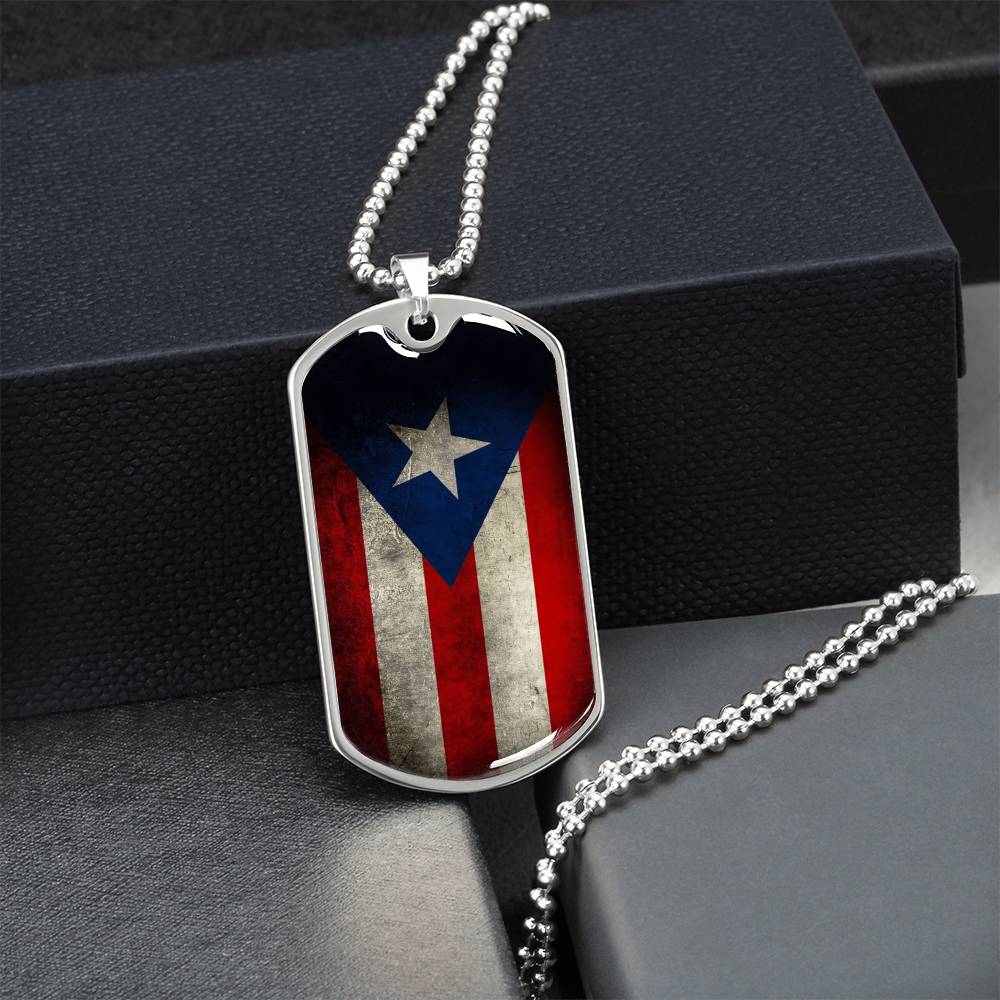 Puerto Rican Dog Tag - Army Tag Necklace, Dog Tag Necklace
