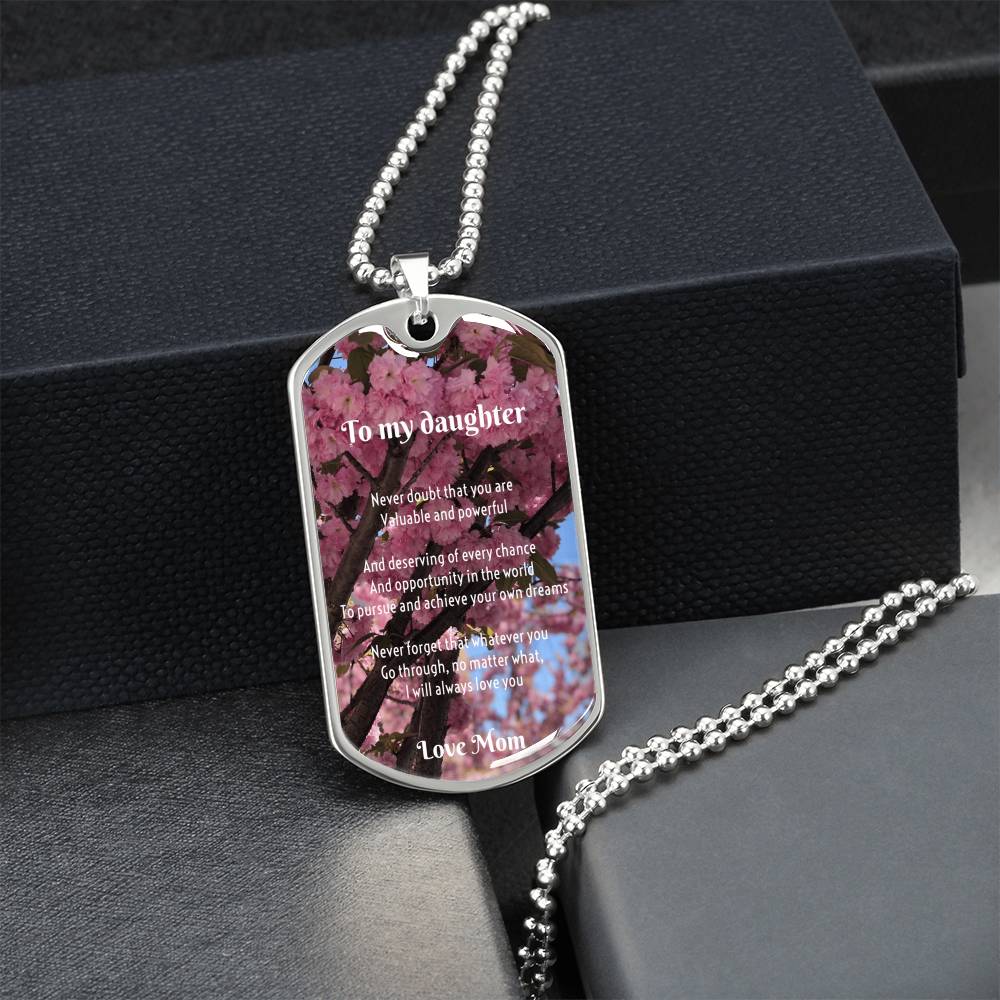 Perfect Gift For A Daughter From Mom - Army Tag Necklace, Dog Tag Necklace
