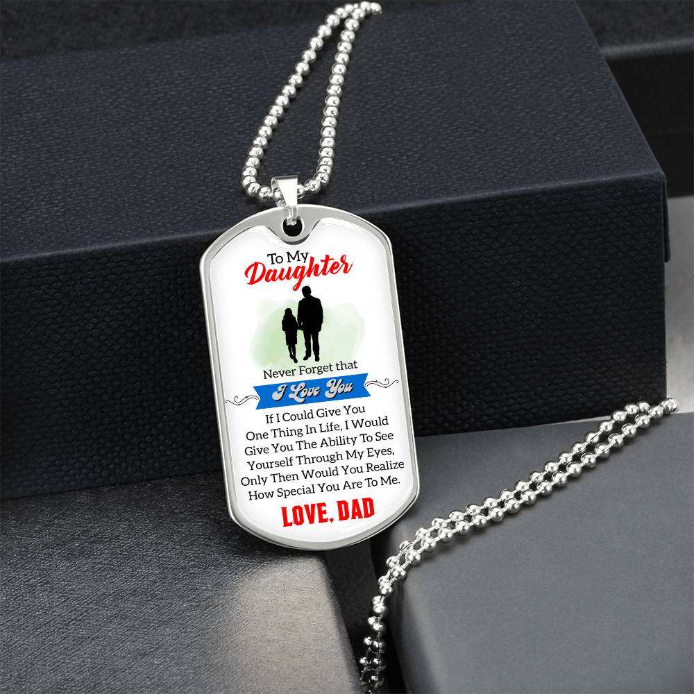 To My Daughter Dog Tag Necklace, Gift For Daughter From Mom And Dad, Daughter Gift From Parents, Daughter Gifts - Army Tag Necklace, Dog Tag Necklace