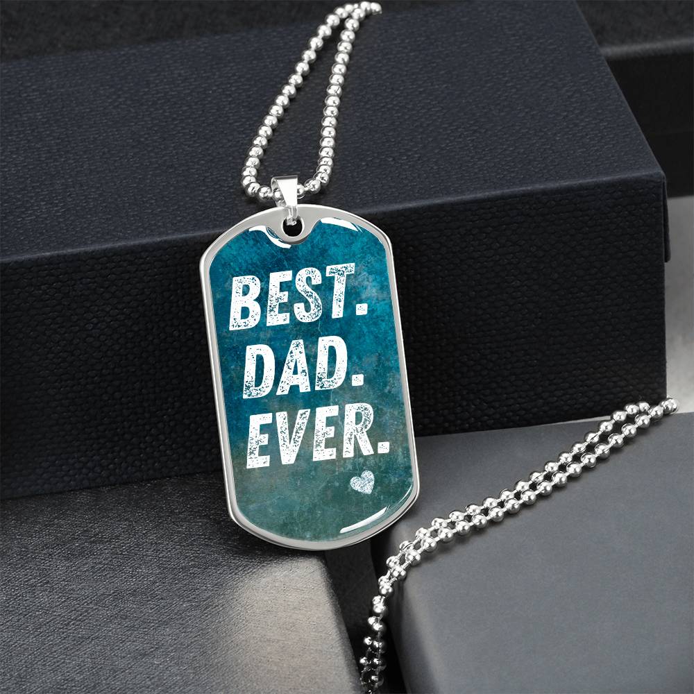 FATHERS DAY GIFT - Best Dad Ever - Dog Tag - Hand Stamped Personalized Dog Tag, Custom Dad - Army Tag Necklace, Dog Tag Necklace