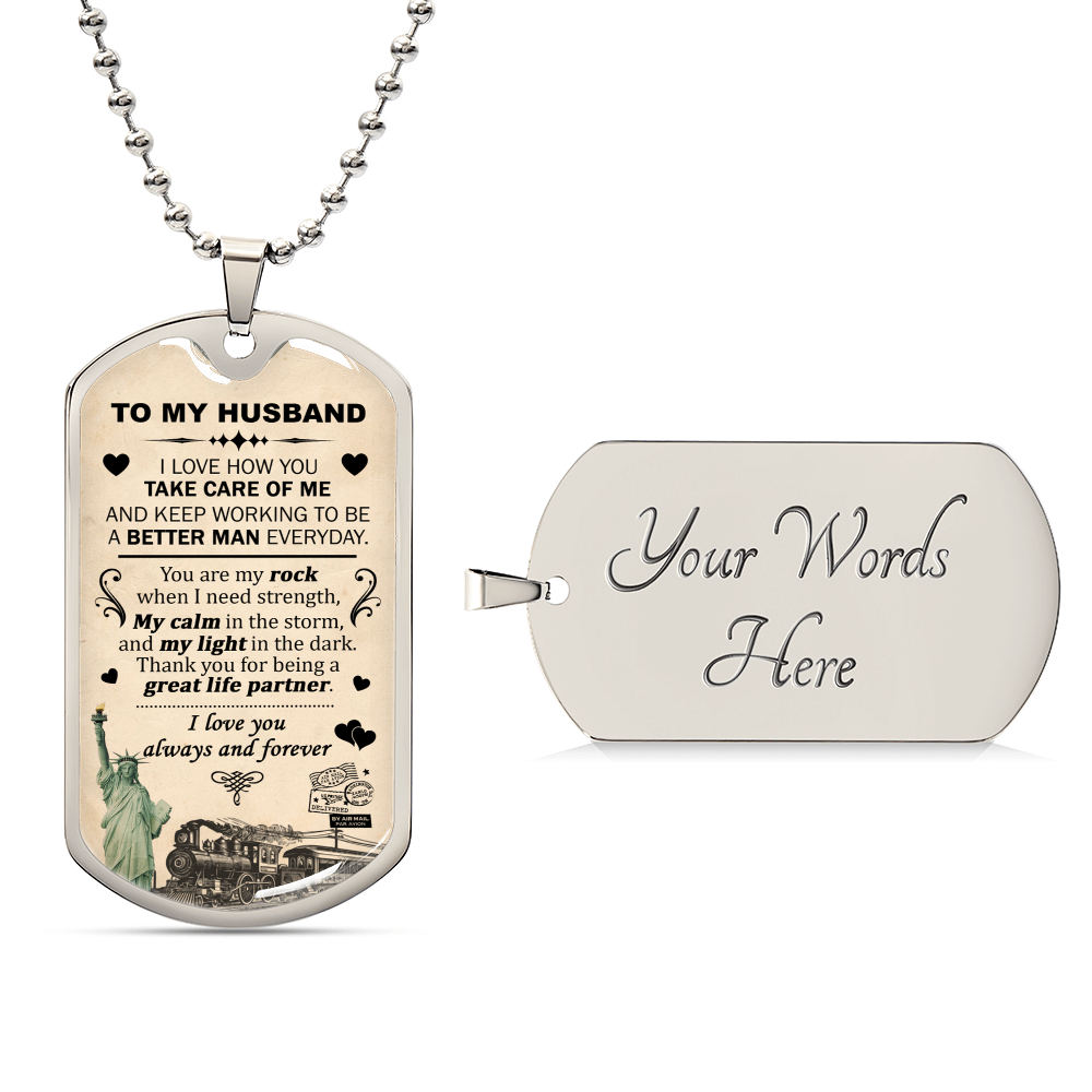 Gift For Husband - Take Care Of Me - Dog Tag - Army Tag Necklace, Dog Tag Necklace