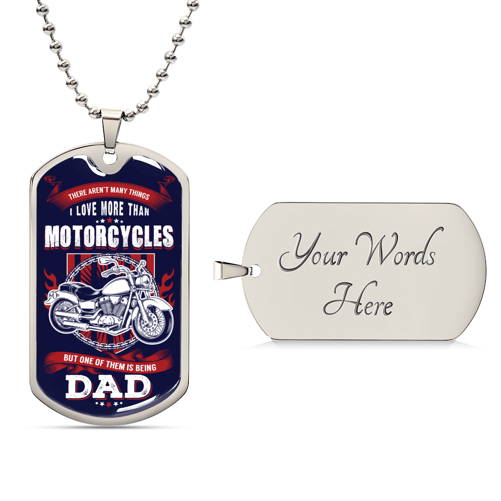 Dogtag Necklace For Bike Dad - Army Tag Necklace, Dog Tag Necklace