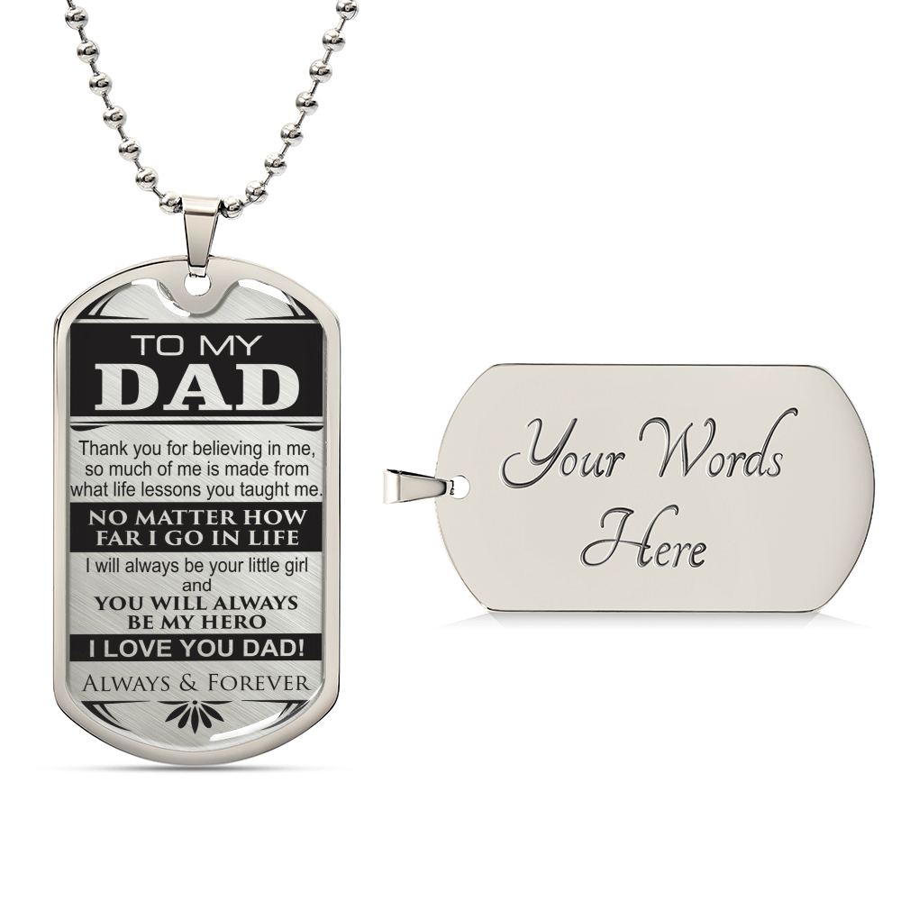 Dad Tag From Daughter - Army Tag Necklace, Dog Tag Necklace