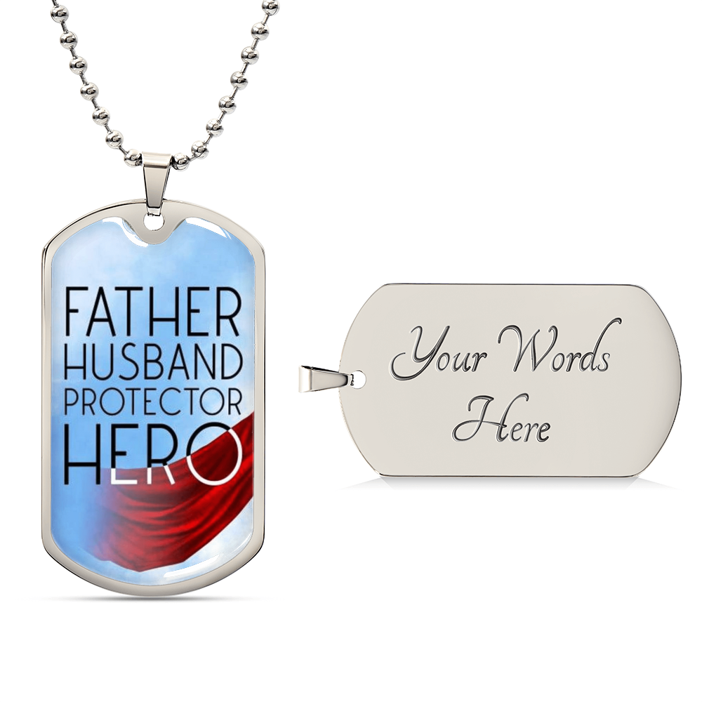 Hero Dog Tag Necklace,Personalized Gift For Fathers Day, Father's Day, Or Wedding Gift From The Bride On Her Wedding Day - Army Tag Necklace, Dog Tag Necklace
