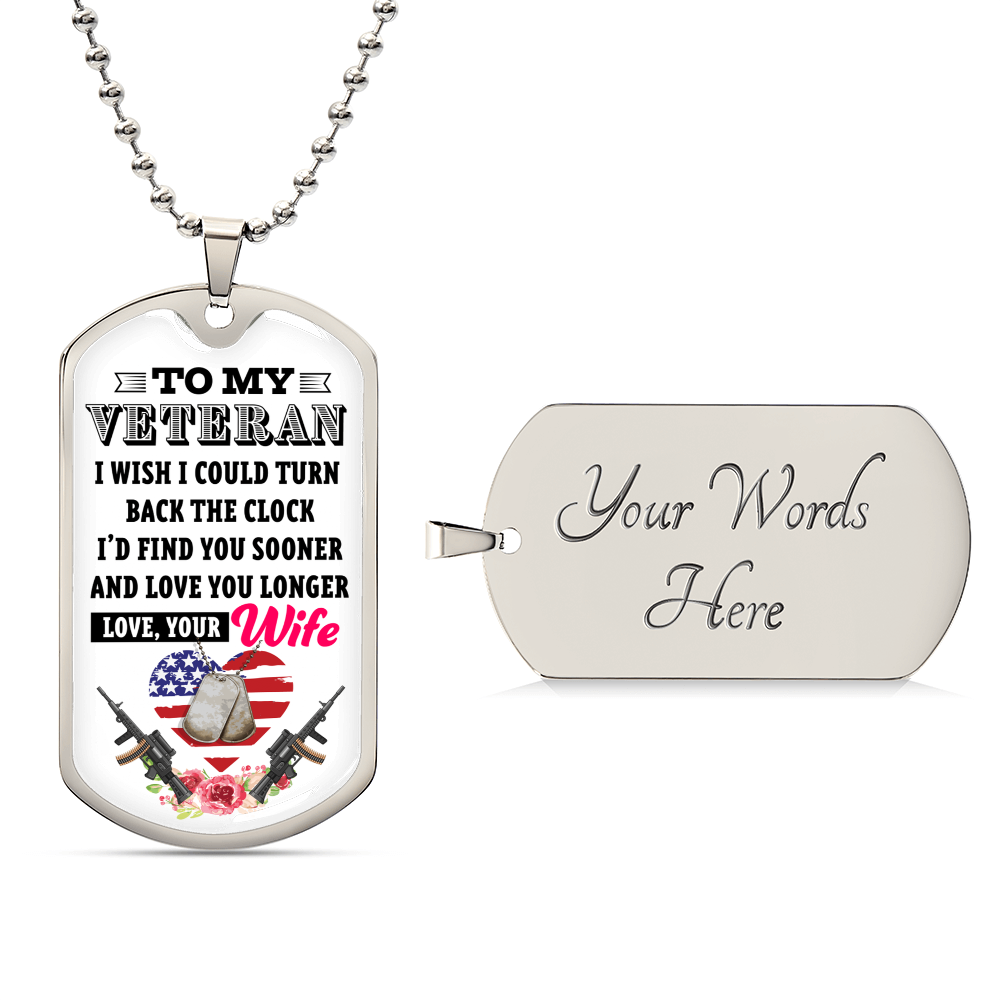 Veteran Husband Dog Tag Necklace, Romantic Gifts For Husband, Husband Anniversary, Husband Birthday, Sentimental Gift - Army Tag Necklace, Dog Tag Necklace
