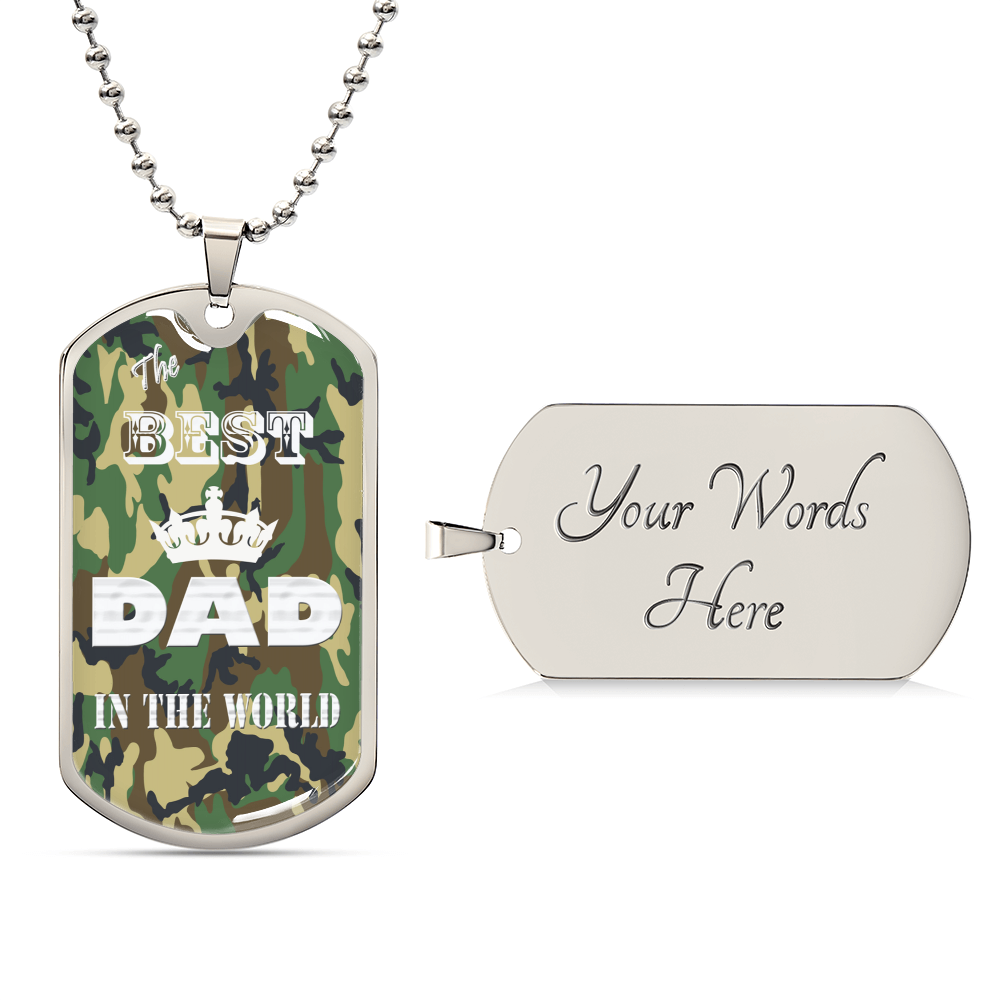 To My Best Dad In The World - Army Tag Necklace, Dog Tag Necklace