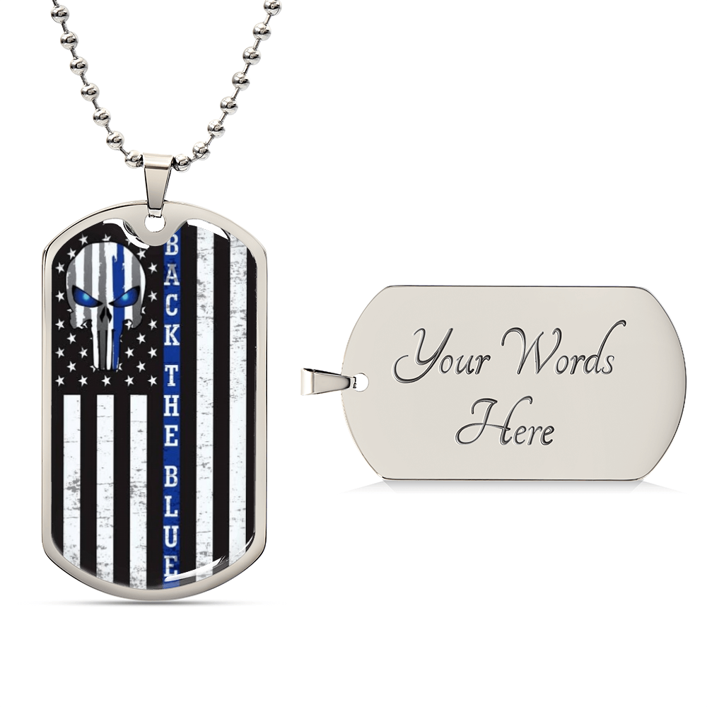 Support Blue Hero - Army Tag Necklace, Dog Tag Necklace