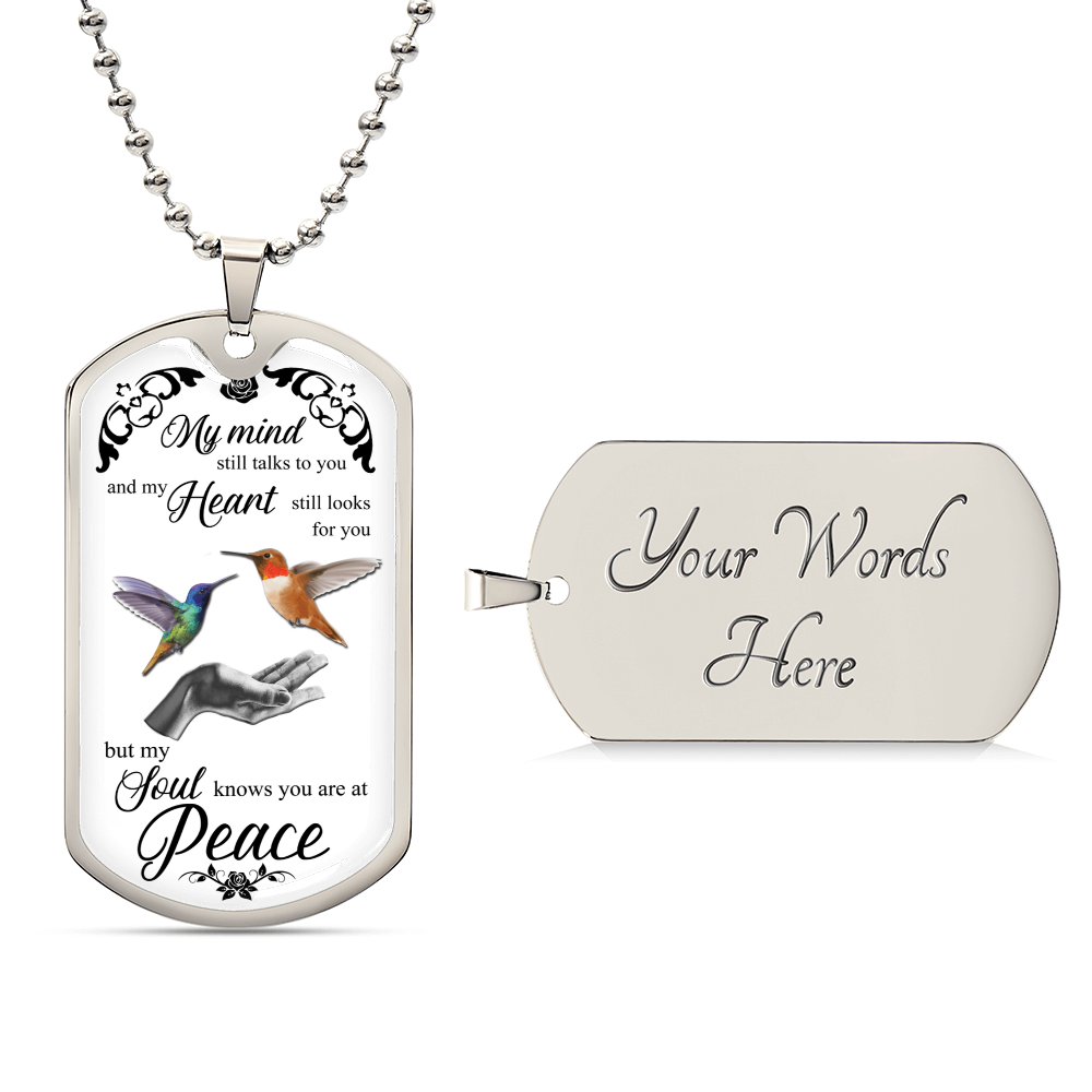 Tiny Hummingbird Necklace • Layering Necklace • Gift For Her - Army Tag Necklace, Dog Tag Necklace