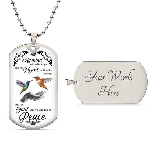 Tiny Hummingbird Necklace • Layering Necklace • Gift For Her - Army Tag Necklace, Dog Tag Necklace