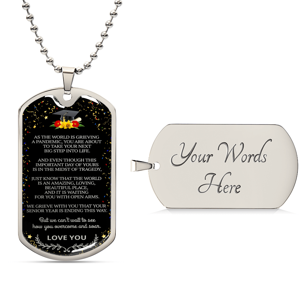 Graduate Dog Tag - Army Tag Necklace, Dog Tag Necklace