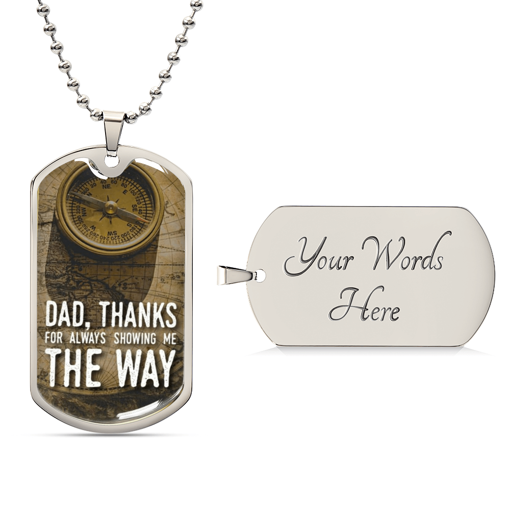 Dad Dog Tags Necklace Gifts For Dad From Daughter Son Kids 50Th Birthday Gift For Dad Thank You Army Wedding Gift From Bride - Army Tag Necklace, Dog Tag Necklace
