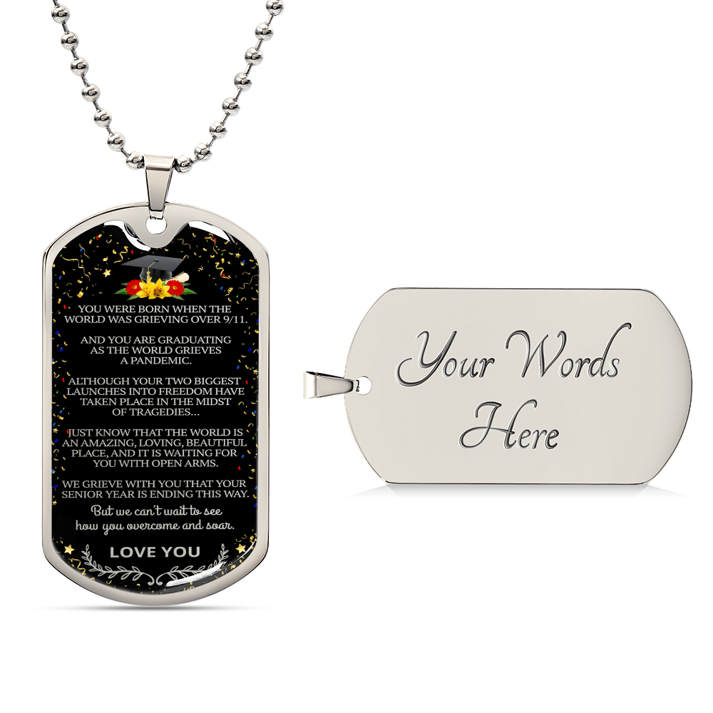 Graduation Dog Tag - Army Tag Necklace, Dog Tag Necklace