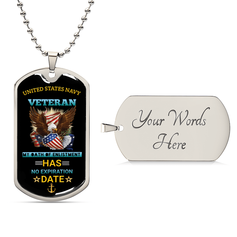 Gorgeous Dog Tag For Navy Veterans - Army Tag Necklace, Dog Tag Necklace