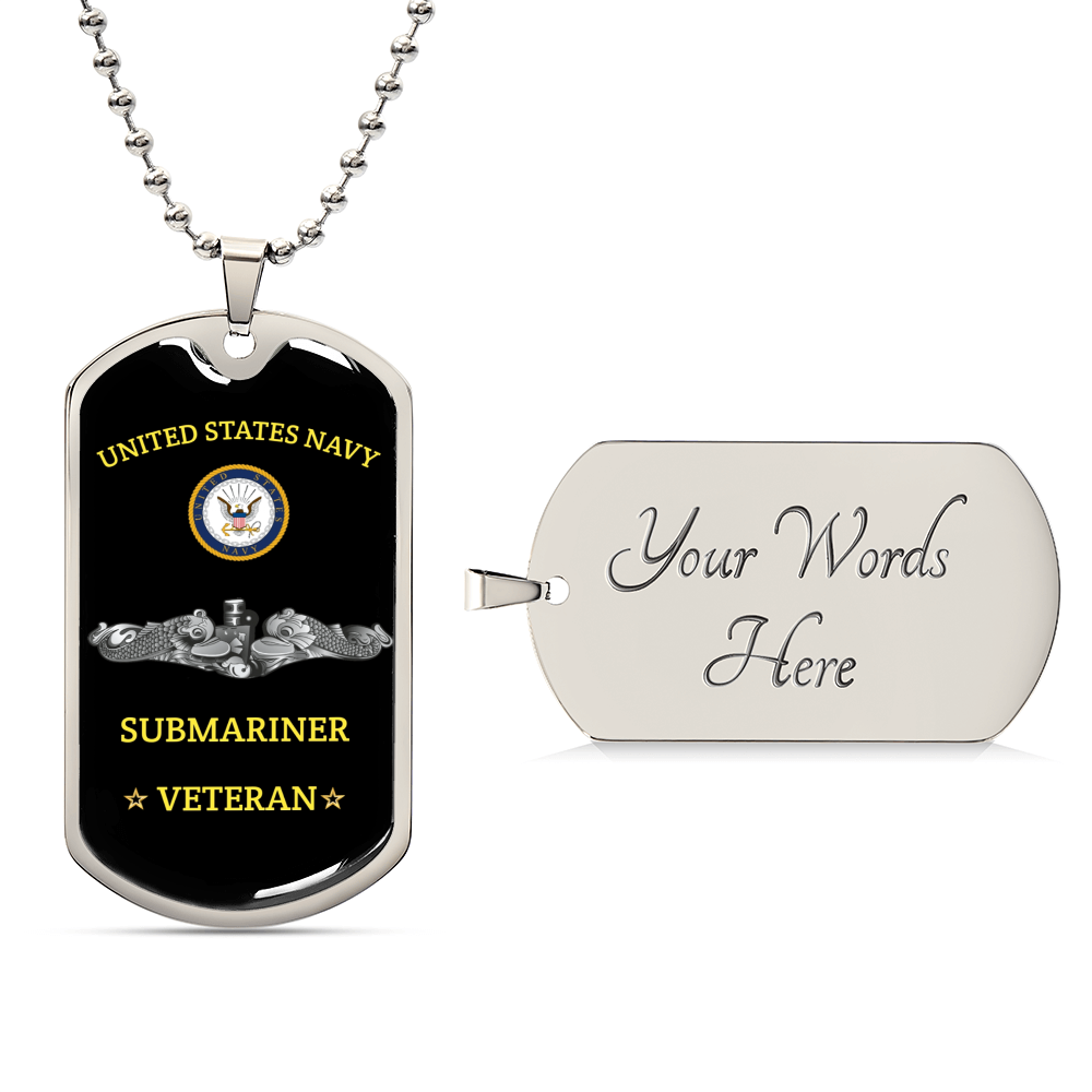 Gorgeous Dog Tag For Submarine Veterans - Army Tag Necklace, Dog Tag Necklace