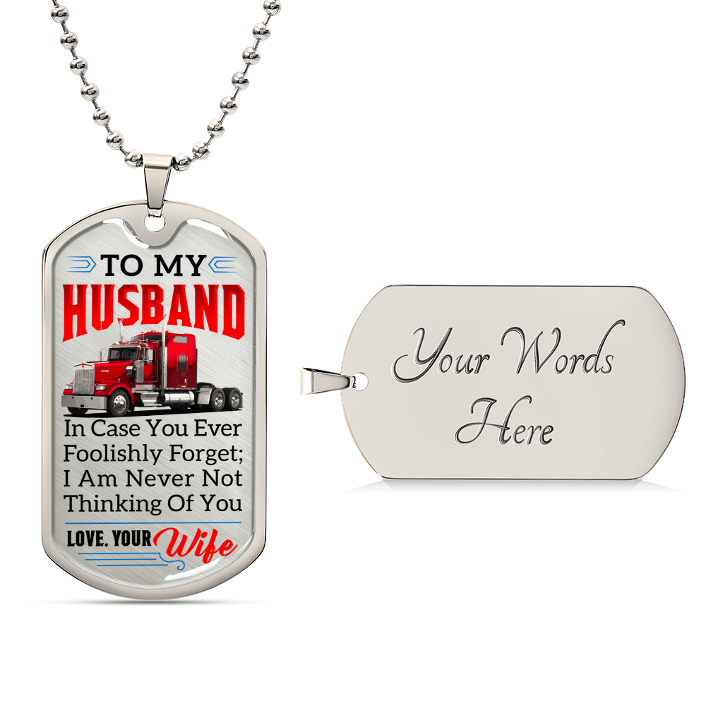Gift For Trucker - Premium Dog Tag - Army Tag Necklace, Dog Tag Necklace