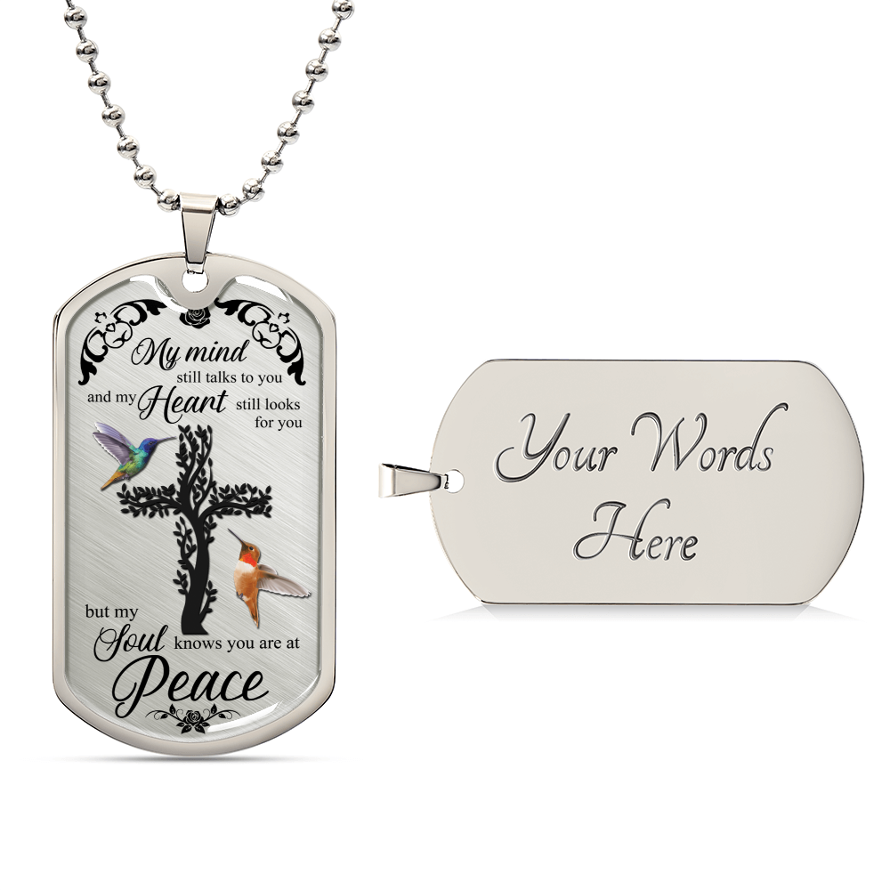 Christian Gift, Forever In My Heart, Sympathy Gift, Condolence Gift, Grief Gift, God Has You In His Arms I Have You In My Heart - Army Tag Necklace, Dog Tag Necklace