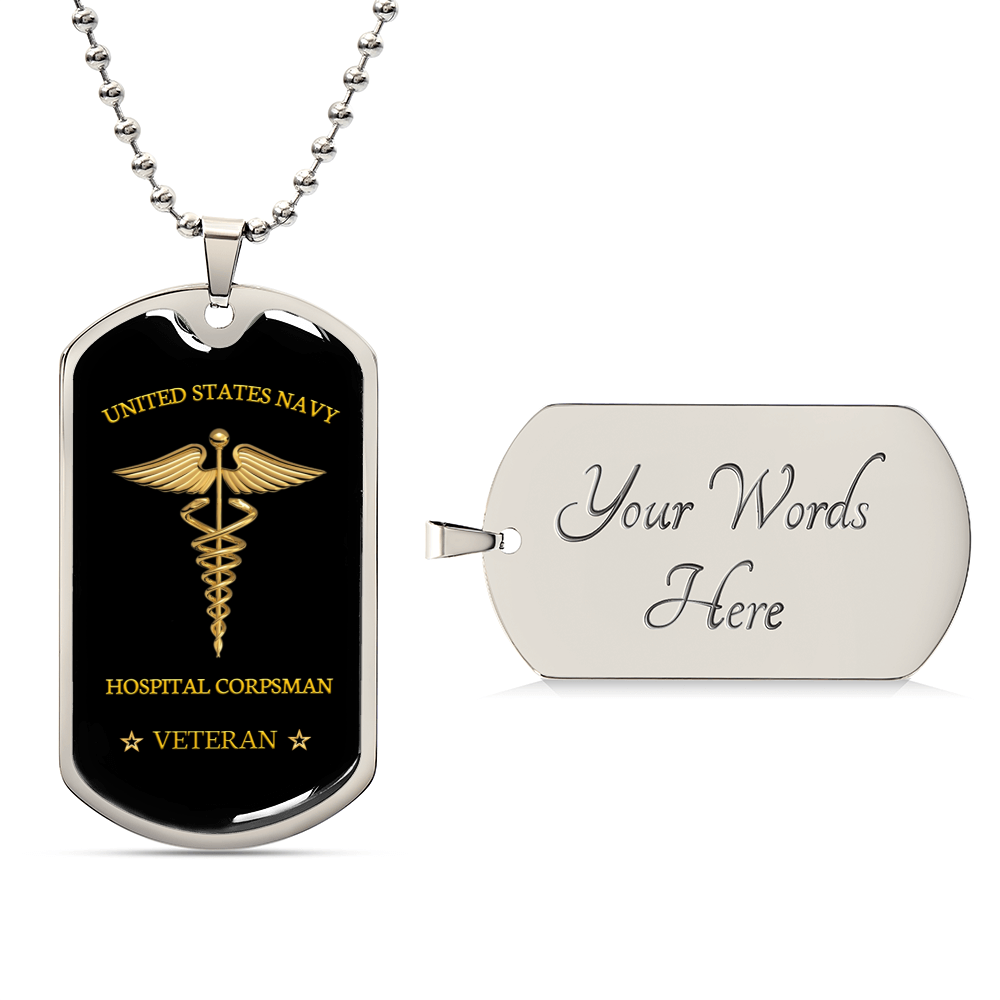 Gorgeous Dog Tag For Navy Hospital Corpsman - Army Tag Necklace, Dog Tag Necklace