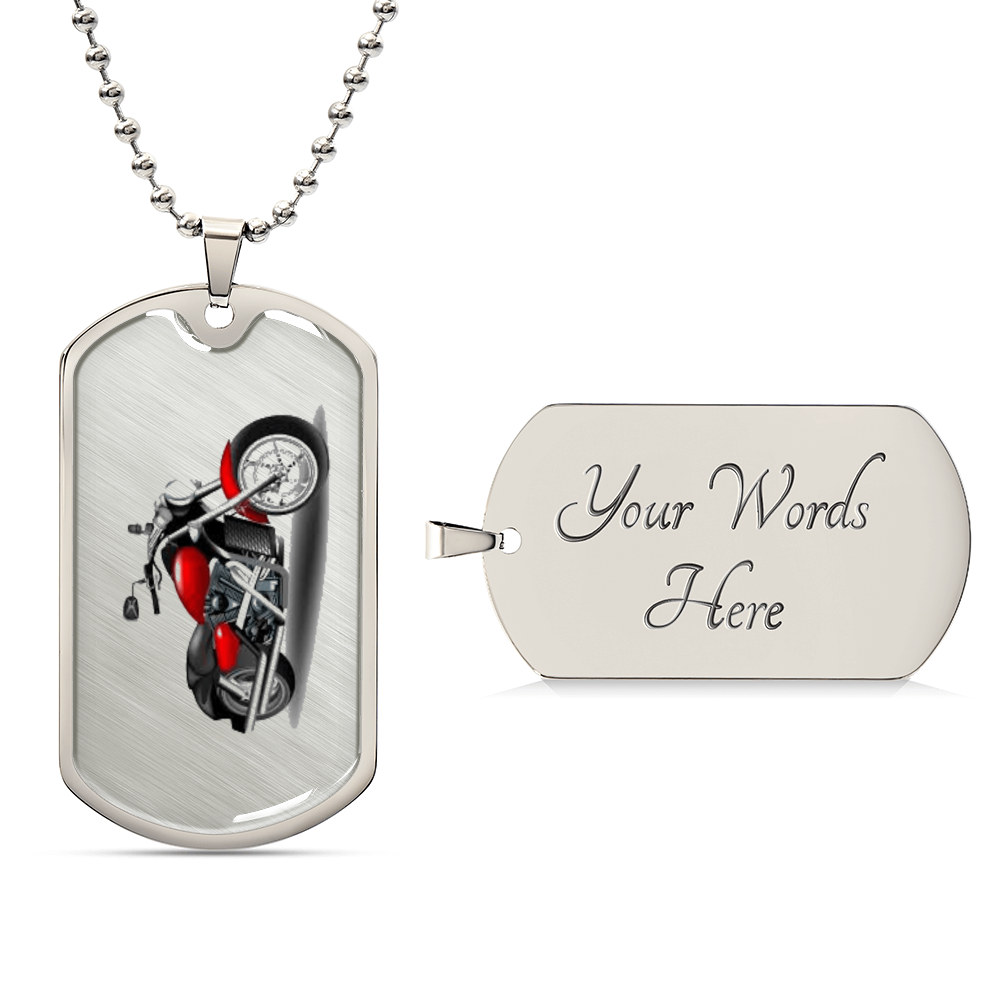 Motorcycle Necklace Dog Tag - Army Tag Necklace, Dog Tag Necklace