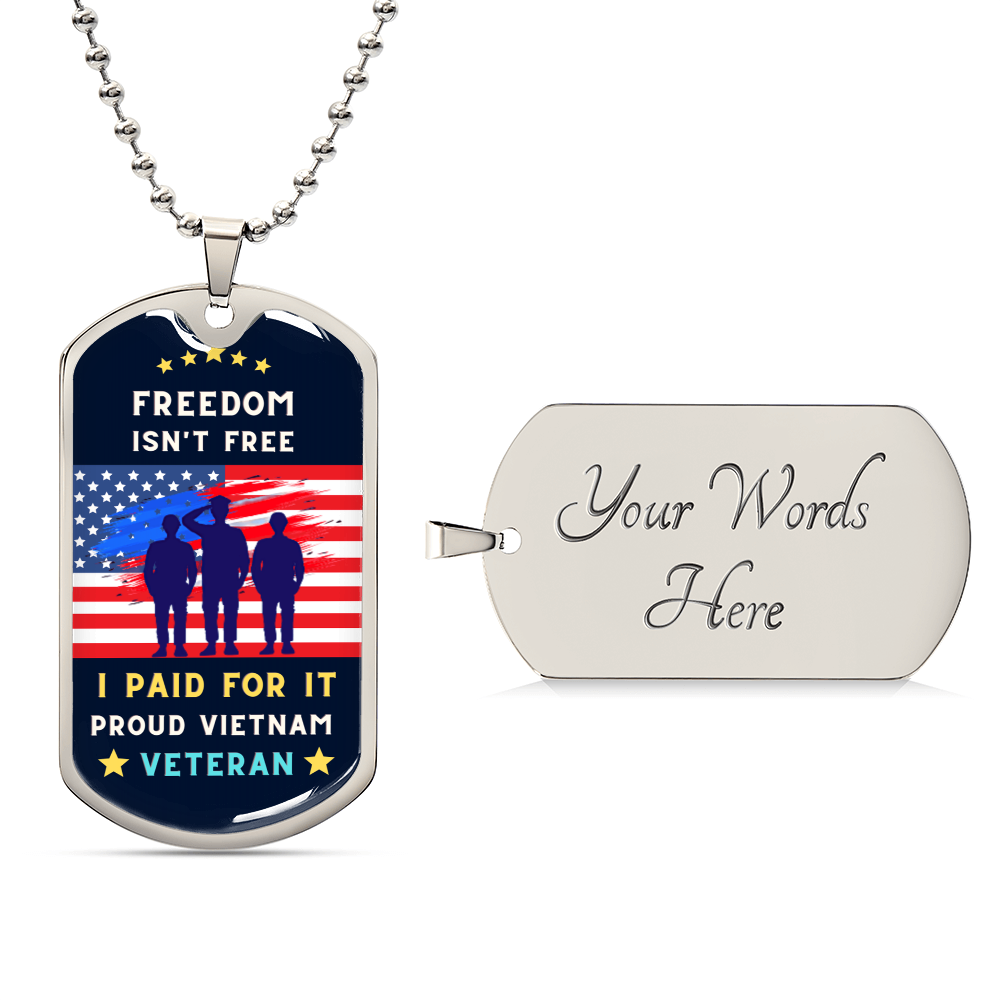 Proud Vietnam Veteran - Army Tag Necklace, Dog Tag Necklace
