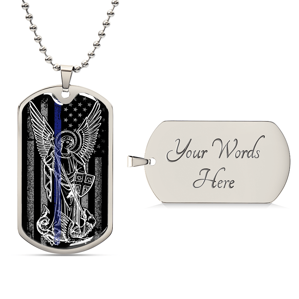 Saint Michael The Archangel Medallion - Dog Tag, Wear It For Courage And Protection, Personalized Archangel Saint Michael Necklace - Army Tag Necklace, Dog Tag Necklace