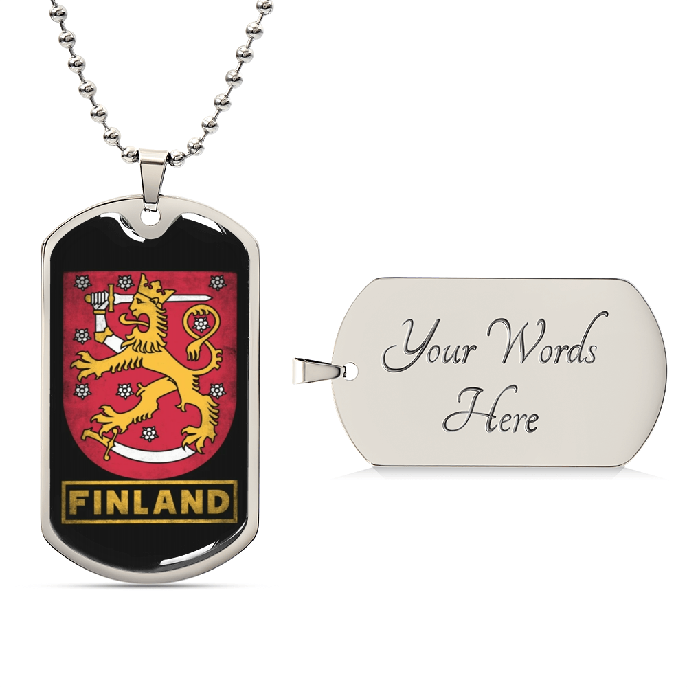 Finland Necklace - Army Tag Necklace, Dog Tag Necklace