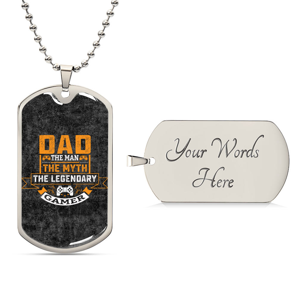 Gamer Dad - Army Tag Necklace, Dog Tag Necklace