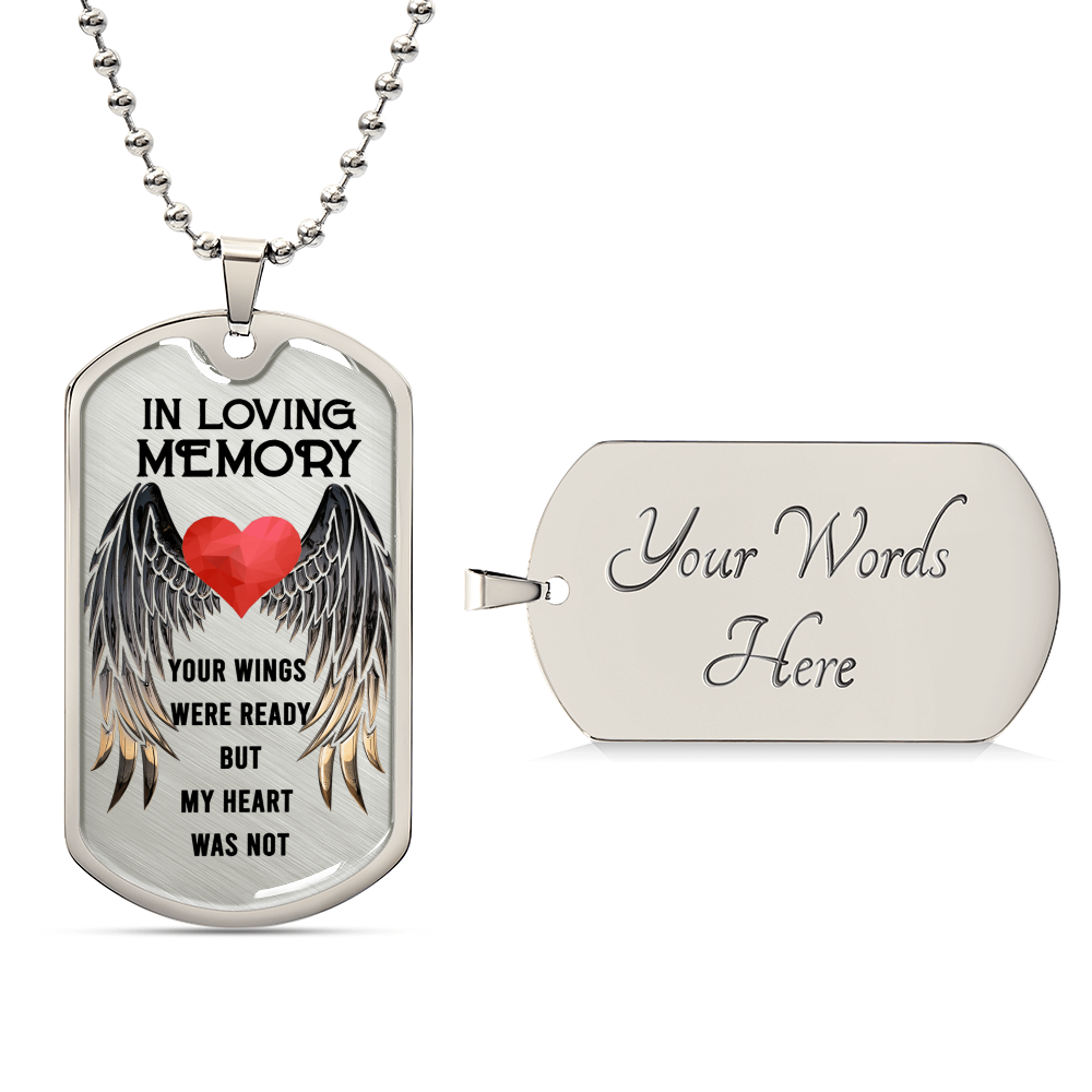 Memorial Jewelry Necklace - Loss Of A Loved One - Family Bereavement - Rest In Peace - Infant Loss - Father Loss - Army Tag Necklace, Dog Tag Necklace