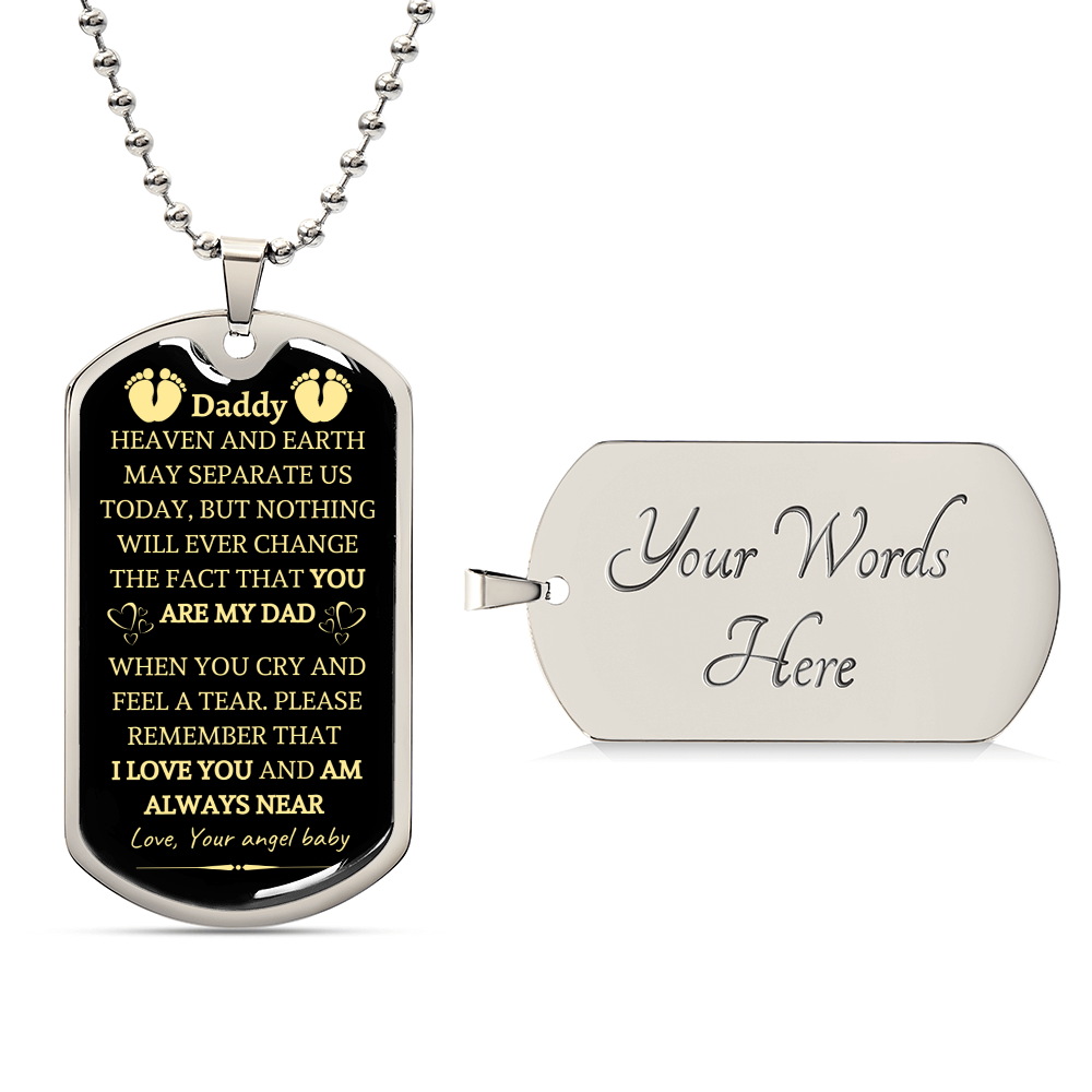 Gift From Baby - Father's Day Men's Necklace, Birthday Gift, Jewelry For Father, Dad Pendant Necklace Dog Tag Dad Gift Ideas - Army Tag Necklace, Dog Tag Necklace