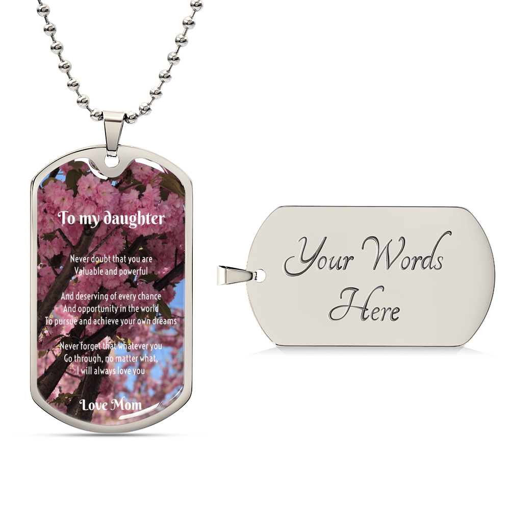 Perfect Gift For A Daughter From Mom - Army Tag Necklace, Dog Tag Necklace