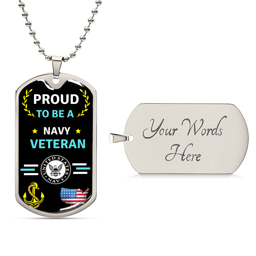 Navy Veteran Dog Tag - Army Tag Necklace, Dog Tag Necklace