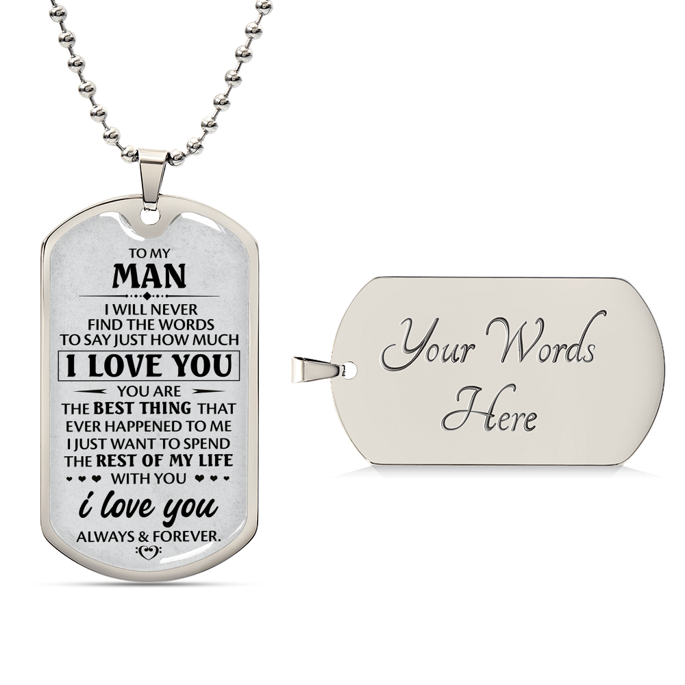 Gift For Your Man - I Love You - Dog Tag - Army Tag Necklace, Dog Tag Necklace