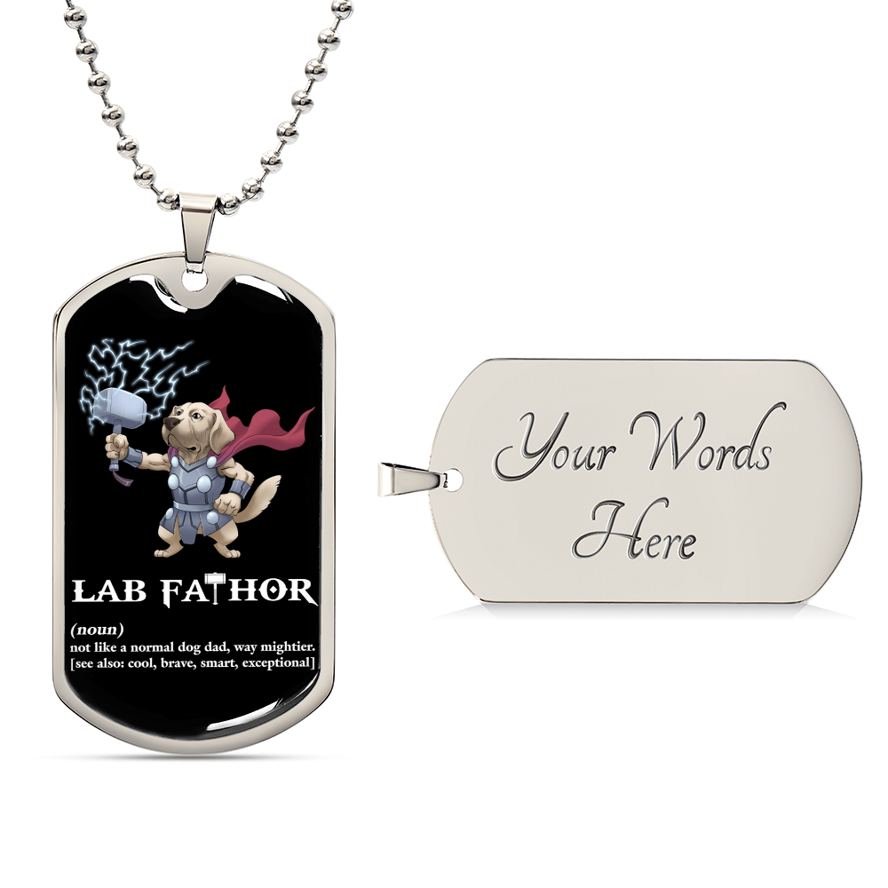 Lab Fathor Dogtag - Army Tag Necklace, Dog Tag Necklace