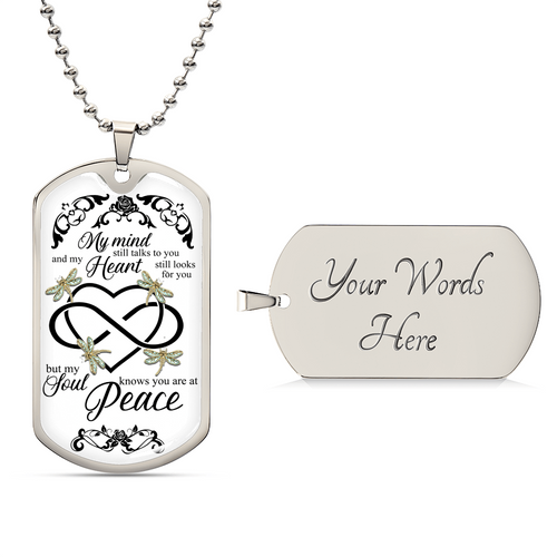 Memorial Necklace - Gifts For Men, Women - In Memory Of Mom, Dad - In Memory Of Husband, Wife - Memorial Gift - Army Tag Necklace, Dog Tag Necklace