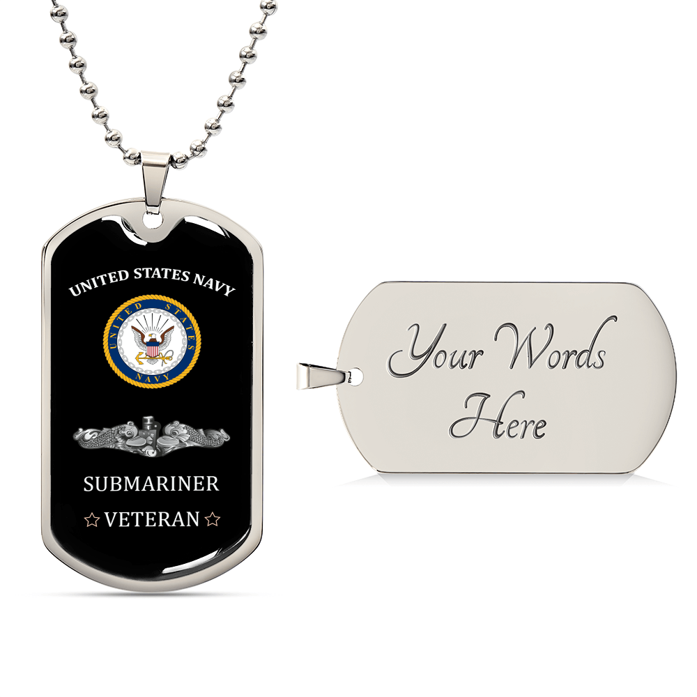 United States Navy - Submariner - Army Tag Necklace, Dog Tag Necklace