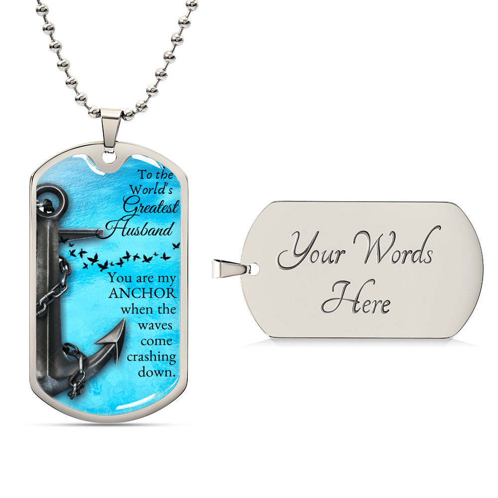 Personalized Necklace For Husband, Boyfriend Customized Men Necklace, Husband Christmas Gift Boyfriend Birthday Anniversary - Army Tag Necklace, Dog Tag Necklace