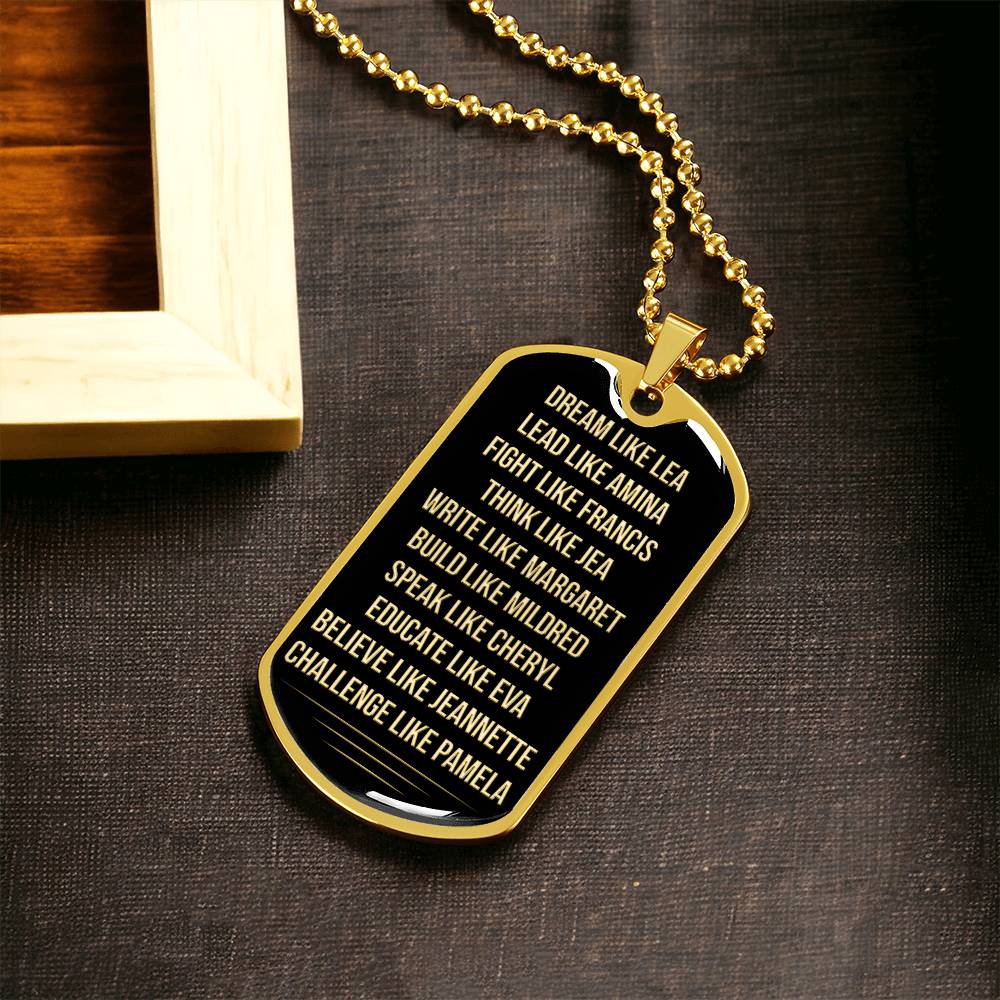 Educate Like Eva Gold - Army Tag Necklace, Dog Tag Necklace
