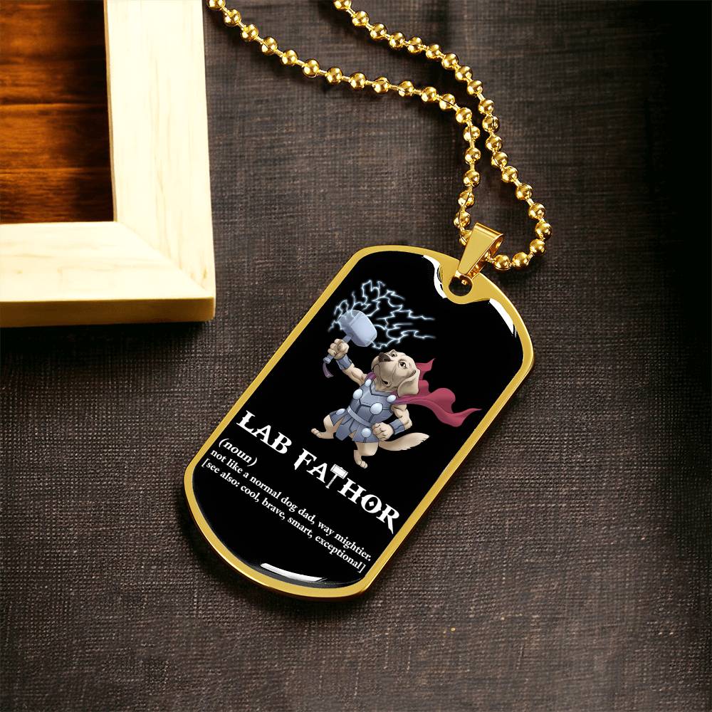 Lab Fathor Dogtag - Army Tag Necklace, Dog Tag Necklace