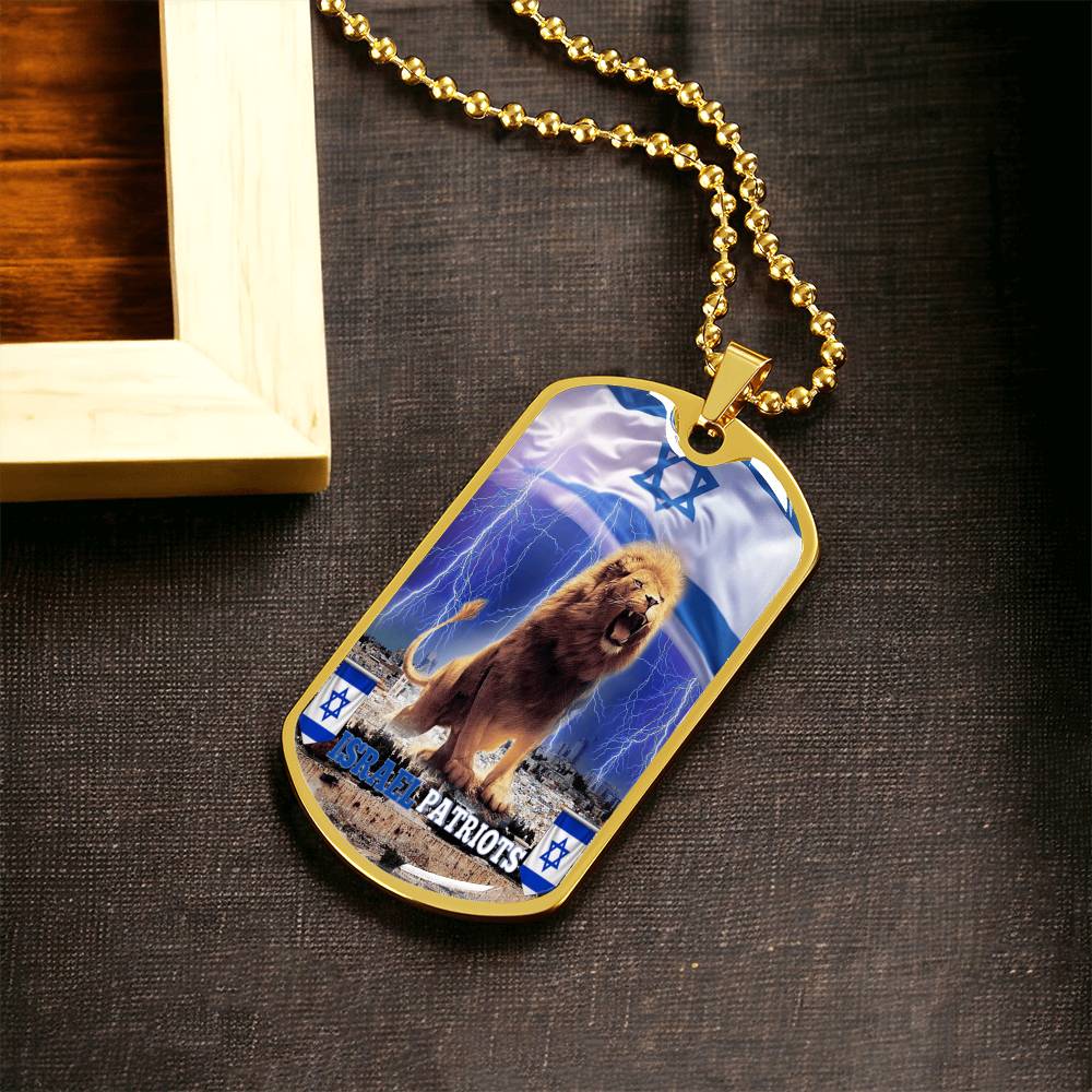 Israel Lions - Army Tag Necklace, Dog Tag Necklace
