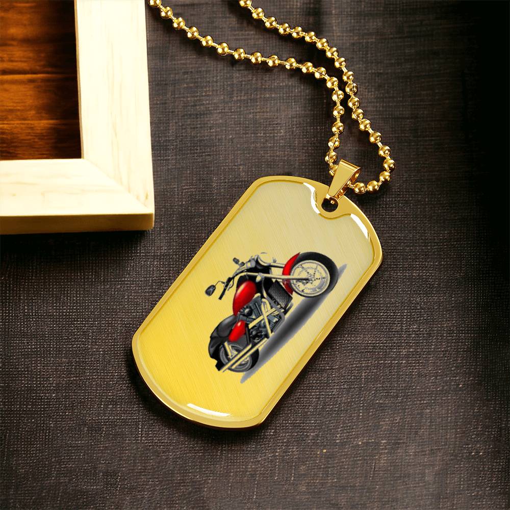 Motorcycle Necklace Dog Tag - Army Tag Necklace, Dog Tag Necklace