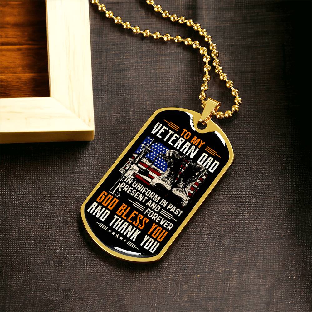 Gift For Veteran Dad - Fathers Day Gift - Best Gifts For Dad - Army Tag Necklace, Dog Tag Necklace